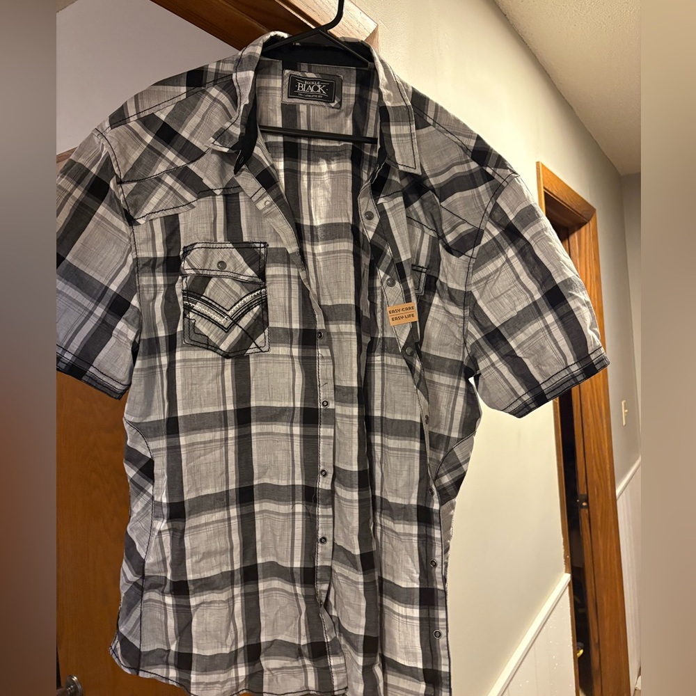 Buckle Plaid Casual Shirt
